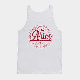 Zodiac round sign designs.Aries Tank Top